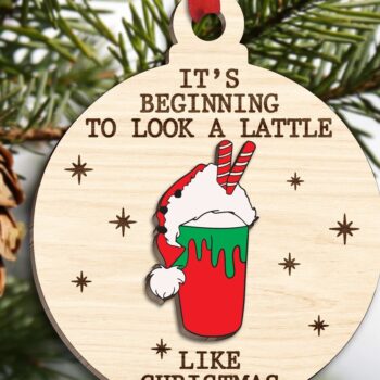 Intra απο ξύλο plywood 3mm-4mm πάχος - Αστείο χριστουγεννιάτικο στολίδι  κοπής με λέιζερ Δίασταση 6x6 cm INTRAFABR-110860983 - Image 1