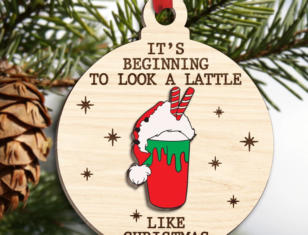 Intra απο ξύλο plywood 3mm-4mm πάχος - Αστείο χριστουγεννιάτικο στολίδι  κοπής με λέιζερ Δίασταση 6x6 cm INTRAFABR-110860983