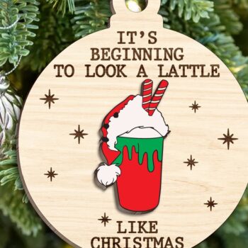 Intra απο ξύλο plywood 3mm-4mm πάχος - Αστείο χριστουγεννιάτικο στολίδι  κοπής με λέιζερ Δίασταση 6x6 cm INTRAFABR-110860983 - Image 2