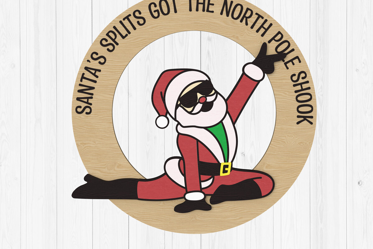 Intra απο ξύλο plywood 3mm-4mm πάχος - Αστείο χριστουγεννιάτικο στολίδι Άγιος Βασίλης Δίασταση 6x6 cm INTRAFABR-108160880