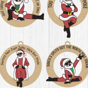 Intra απο ξύλο plywood 3mm-4mm πάχος - Αστεία δέσμη χριστουγεννιάτικων στολιδιών Άγιου Βασίλη Δίασταση 30x20 cm INTRAFABR-108161120