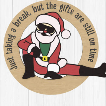 Intra απο ξύλο plywood 3mm-4mm πάχος - Αστεία δέσμη χριστουγεννιάτικων στολιδιών Άγιου Βασίλη Δίασταση 30x20 cm INTRAFABR-108161120 - Image 2