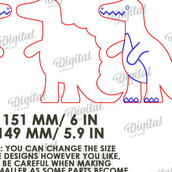 Intra απο ξύλο plywood 3mm-4mm πάχος - Αστεία Dino Shelf Sitter  Δίασταση 30x20 cm INTRAFABR-123766816 - Image 2