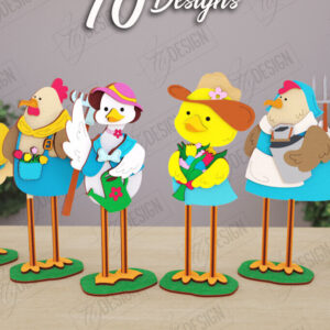 Intra απο ξύλο plywood 3mm-4mm πάχος - Αστεία δέσμη χαρακτήρων φάρμας κοπής με λέιζερ Δίασταση 30x20 cm INTRAFABR-121900122