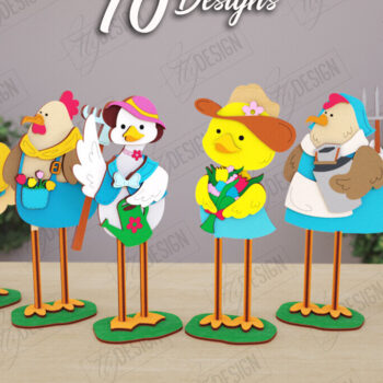 Intra απο ξύλο plywood 3mm-4mm πάχος - Αστεία δέσμη χαρακτήρων φάρμας κοπής με λέιζερ Δίασταση 30x20 cm INTRAFABR-121900122 - Image 1