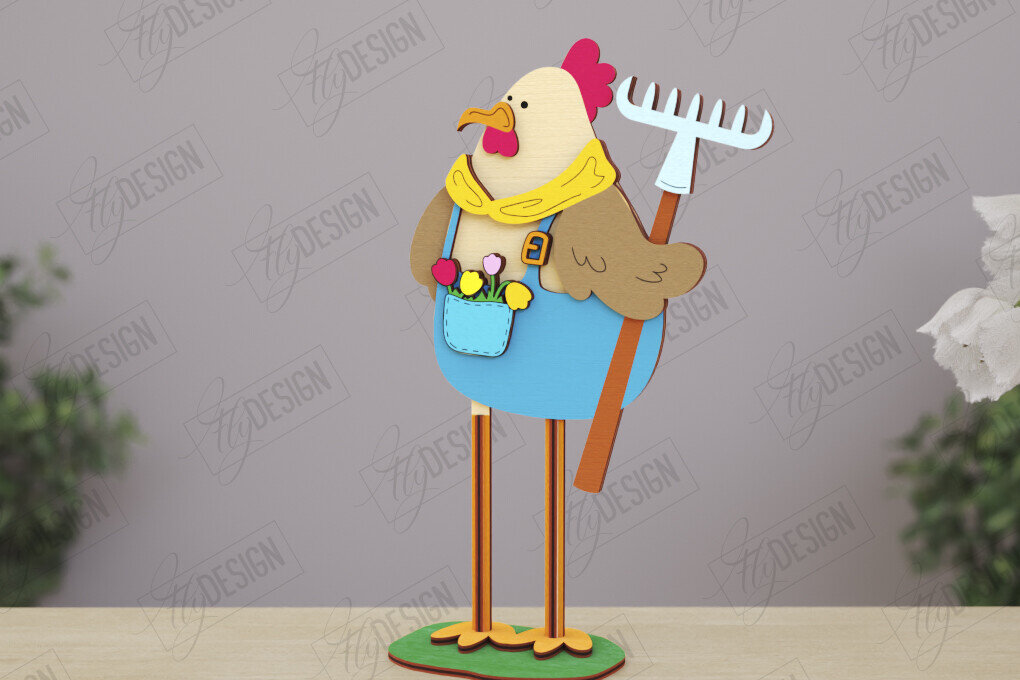 Intra απο ξύλο plywood 3mm-4mm πάχος - Αστείοι χαρακτήρες φάρμας Απο | CNC Δίασταση 30x20 cm INTRAFABR-121437109