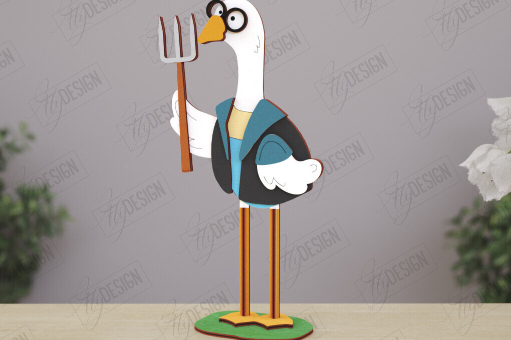 Intra απο ξύλο plywood 3mm-4mm πάχος - Αστεία  χαρακτήρων αγροικίας| CNC Δίασταση 30x20 cm INTRAFABR-121899805