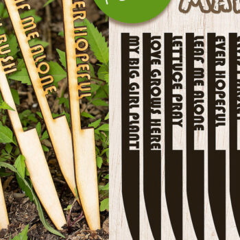 Intra απο ξύλο plywood 3mm-4mm πάχος - Funny Garden Markers , κοπής με λέιζερ Δίασταση 7x0 cm INTRAFABR-13654625 - Image 1