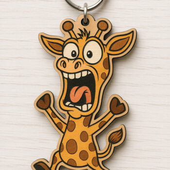 Intra απο ξύλο plywood 3mm-4mm πάχος - Αστεία μπρελόκ Giraffe  Bundle Δίασταση 4x4 cm INTRAFABR-122220593 - Image 2