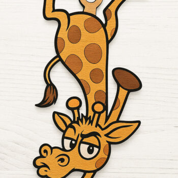 Intra απο ξύλο plywood 3mm-4mm πάχος - Αστεία μπρελόκ Giraffe  Bundle Δίασταση 4x4 cm INTRAFABR-122220593 - Image 3