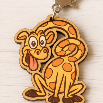 Intra απο ξύλο plywood 3mm-4mm πάχος - Αστεία μπρελόκ Giraffe  Bundle Δίασταση 4x4 cm INTRAFABR-122220593 - Image 4