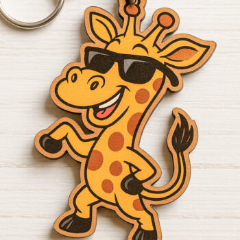 Intra απο ξύλο plywood 3mm-4mm πάχος - Αστεία μπρελόκ Giraffe  Bundle Δίασταση 4x4 cm INTRAFABR-122220593 - Image 6