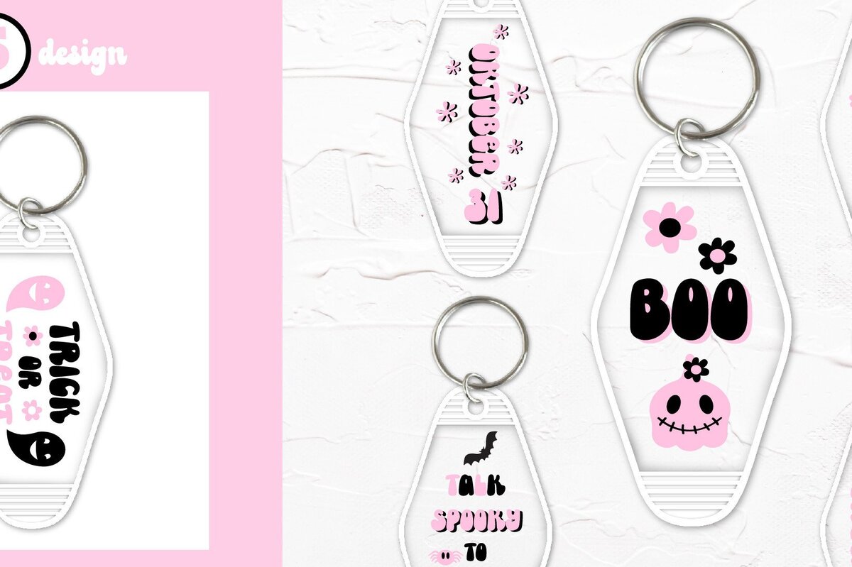 Intra απο ξύλο plywood 3mm-4mm πάχος - Αστείο μπρελόκ για το Halloween . Ροζ Δίασταση 4x4 cm INTRAFABR-40136701