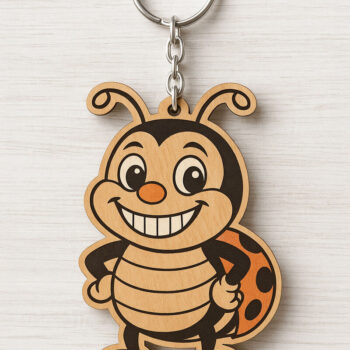 Intra απο ξύλο plywood 3mm-4mm πάχος - Αστεία Μπρελόκ Πασχαλίτσα Δίασταση 4x4 cm INTRAFABR-122220487 - Image 3