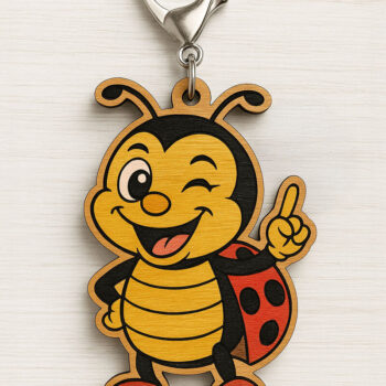 Intra απο ξύλο plywood 3mm-4mm πάχος - Αστεία Μπρελόκ Πασχαλίτσα Δίασταση 4x4 cm INTRAFABR-122220487 - Image 5