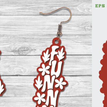 Intra απο ξύλο plywood 3mm-4mm πάχος - Αστεία σκουλαρίκια κοπής με λέιζερ  Δίασταση 3x3 cm INTRAFABR-111648084 - Image 1