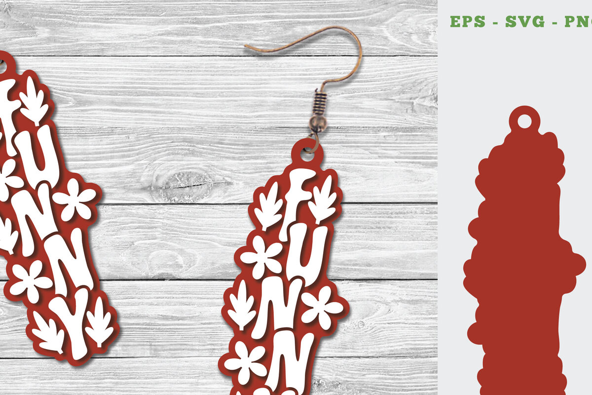 Intra απο ξύλο plywood 3mm-4mm πάχος - Αστεία σκουλαρίκια κοπής με λέιζερ  Δίασταση 3x3 cm INTRAFABR-111648084