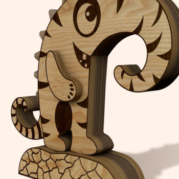 Intra απο ξύλο plywood 3mm-4mm πάχος - Αστείο πρότυπο πολλαπλών στρωμάτων τέρας Δίασταση 8x2 cm INTRAFABR-101845092 - Image 2