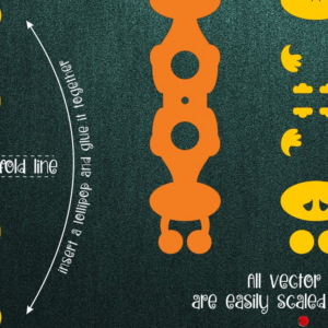 Intra απο ξύλο plywood 3mm-4mm πάχος - Αστεία τέρατα | Πακέτο για Lollipop Holders Δίασταση 30x20 cm INTRAFABR-32483236