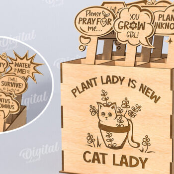 Intra απο ξύλο plywood 3mm-4mm πάχος - Αστεία φυτά μαρκαδόροι με κουτί Δίασταση 30x20 cm INTRAFABR-116899003 - Image 9