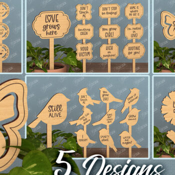 Intra απο ξύλο plywood 3mm-4mm πάχος - Αστεία δέσμη στοιχημάτων φυτών | Διακόσμηση κήπου Δίασταση 20x20 cm INTRAFABR-115821090 - Image 1