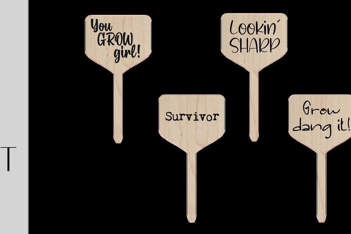 Intra απο ξύλο plywood 3mm-4mm πάχος - Funny Planter Tags Set 1 Δίασταση 20x20 cm INTRAFABR-9620452