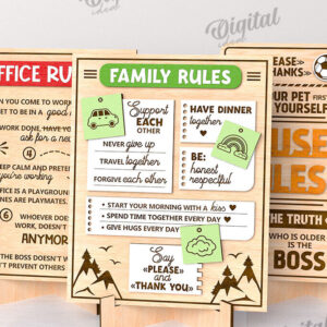 Intra απο ξύλο plywood 3mm-4mm πάχος - Αστεία Κανόνες Πλακέτες Πακέτο κοπής με λέιζερ Δίασταση 30x20 cm INTRAFABR-112861410