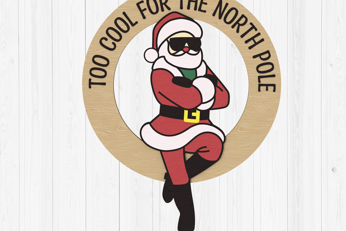 Intra απο ξύλο plywood 3mm-4mm πάχος - Αστείο χριστουγεννιάτικο στολίδι του Άγιου Βασίλη Δίασταση 6x6 cm INTRAFABR-108160994