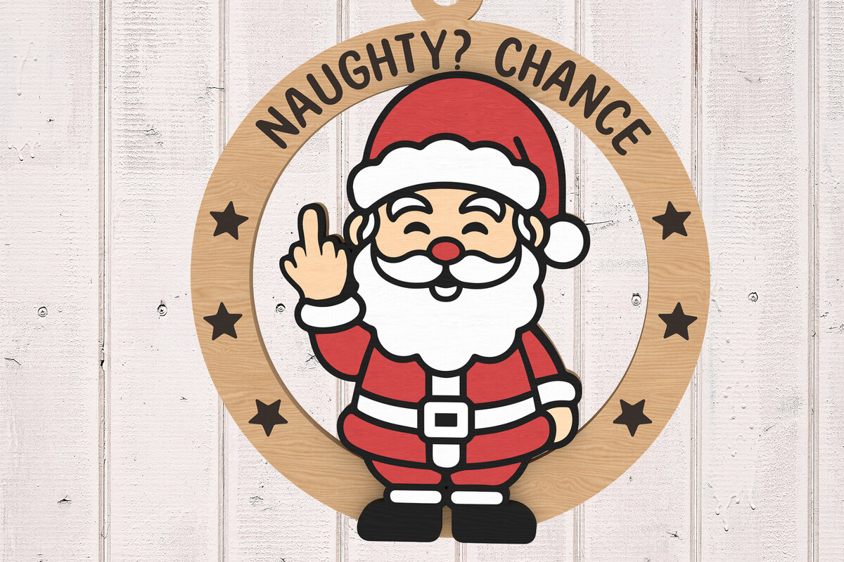 Intra απο ξύλο plywood 3mm-4mm πάχος - Αστεία κόψιμο με λέιζερ στολίδι του Άγιου Βασίλη Δίασταση 6x6 cm INTRAFABR-109665251