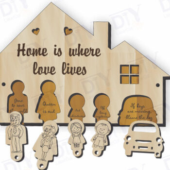 Intra απο ξύλο plywood 3mm-4mm πάχος - Funny Saying Κλειδιά 5 πλήκτρων Δίασταση 4x4 cm INTRAFABR-125395698 - Image 3