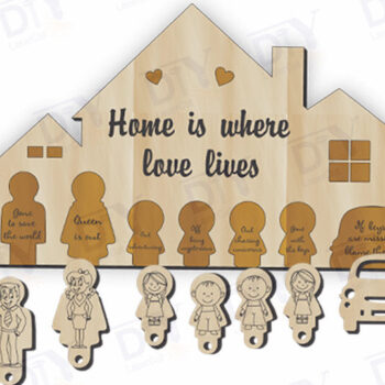 Intra απο ξύλο plywood 3mm-4mm πάχος - Αστεία ρητό κλειδοθήκη 7 πλήκτρων  Δίασταση 4x4 cm INTRAFABR-125396349 - Image 2