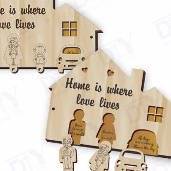 Intra απο ξύλο plywood 3mm-4mm πάχος - θήκη κλειδιού Funny Saying Δίασταση 4x4 cm INTRAFABR-121882637 - Image 1