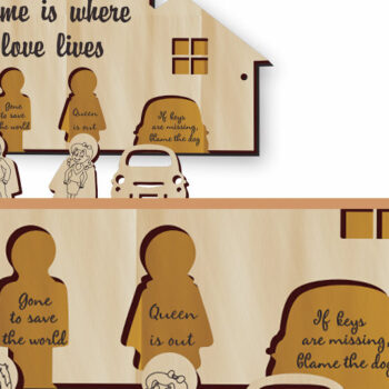 Intra απο ξύλο plywood 3mm-4mm πάχος - θήκη κλειδιού Funny Saying Δίασταση 4x4 cm INTRAFABR-121882637 - Image 2