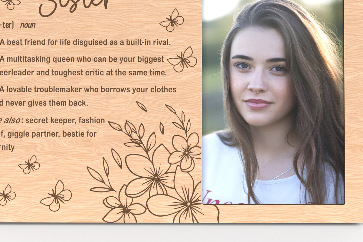 Intra απο ξύλο plywood 3mm-4mm πάχος - Αστεία κορνίζα αδερφής ορισμού Δίασταση 20x25 cm INTRAFABR-117340573