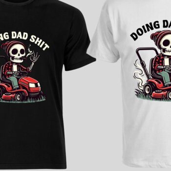 Intra απο ξύλο plywood 3mm-4mm πάχος - Funny Skeleton Dad Mowing | Μπαμπάς Ζωή Δίασταση 20x20 cm INTRAFABR-121561015 - Image 2