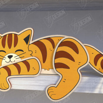 Intra απο ξύλο plywood 3mm-4mm πάχος - Funny Tiger Shelf Sitters Laser Cut |CNC Δίασταση 20x20 cm INTRAFABR-123426740 - Image 1