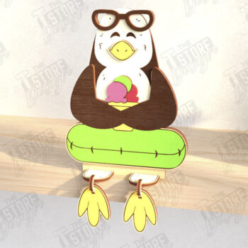 Intra απο ξύλο plywood 3mm-4mm πάχος - Πακέτο κοπής με λέιζερ αστεία τουριστικά ζώα Δίασταση 20x20 cm INTRAFABR-121595529 - Image 3