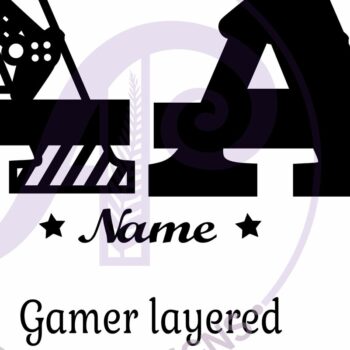 Intra απο ξύλο plywood 3mm-4mm πάχος - Κεφαλαίο μονόγραμμα Gamer Επιστολή  Δίασταση 30x20 cm INTRAFABR-109003288 - Image 3