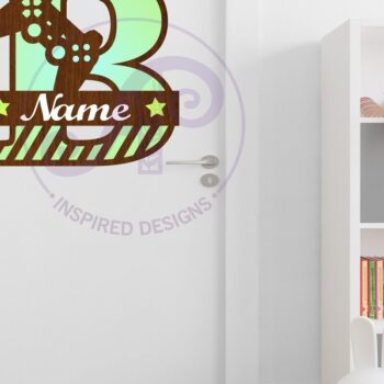 Intra απο ξύλο plywood 3mm-4mm πάχος - Μονόγραμμα κεφαλαίου παίκτη Γράμμα B  Δίασταση 30x20 cm INTRAFABR-109003319 - Image 2