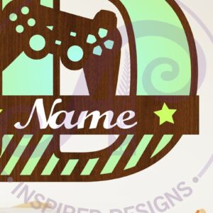 Intra απο ξύλο plywood 3mm-4mm πάχος - Μονόγραμμα κεφαλαίου παίκτη Γράμμα D  Δίασταση 30x20 cm INTRAFABR-109003387