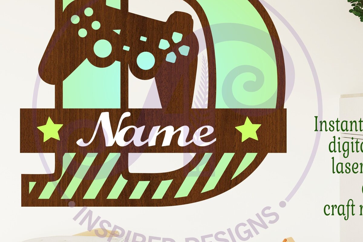 Intra απο ξύλο plywood 3mm-4mm πάχος - Μονόγραμμα κεφαλαίου παίκτη Γράμμα D  Δίασταση 30x20 cm INTRAFABR-109003387