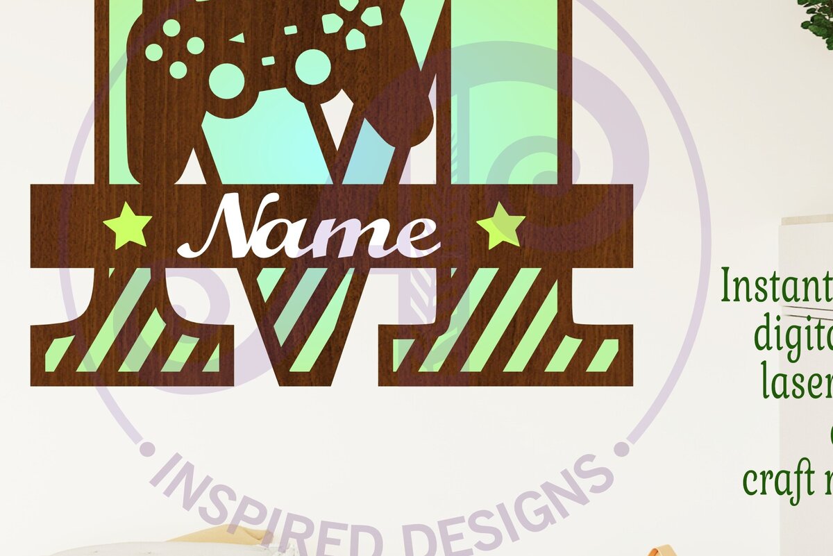 Intra απο ξύλο plywood 3mm-4mm πάχος - Μονόγραμμα κεφαλαίου παίκτη Γράμμα M  Δίασταση 30x20 cm INTRAFABR-109003997