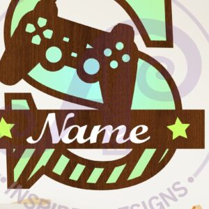 Intra απο ξύλο plywood 3mm-4mm πάχος - Μονόγραμμα κεφαλαίου παίκτη Γράμμα S  Δίασταση 30x20 cm INTRAFABR-109004263