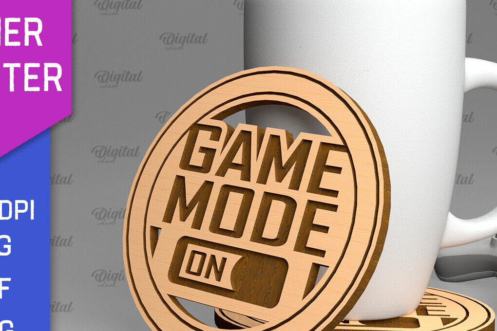 Intra απο ξύλο plywood 3mm-4mm πάχος - Gamer Coaster Cut Laser. Gamer Decor  Δίασταση 30x20 cm INTRAFABR-97717344