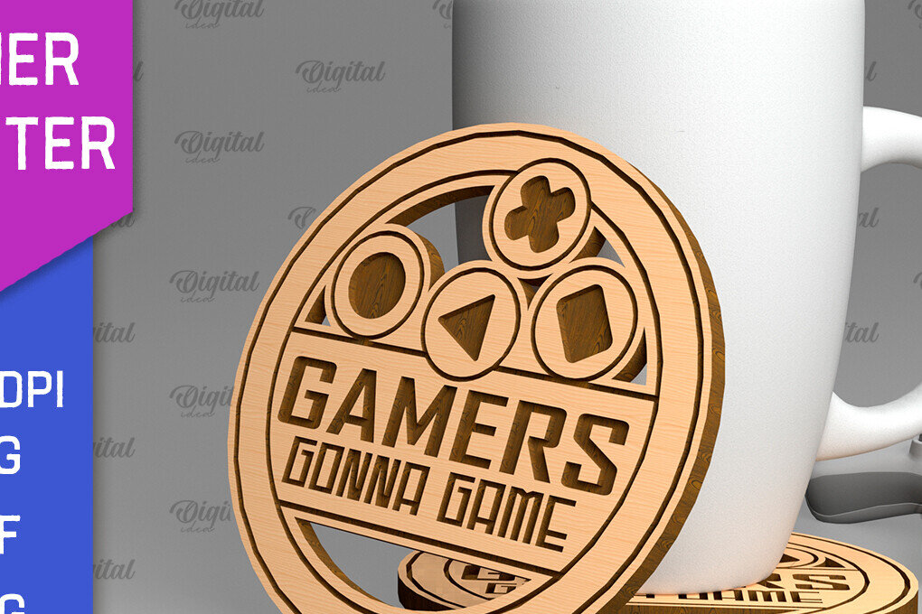 Intra απο ξύλο plywood 3mm-4mm πάχος - Gamer Coaster Cut Laser. Gamer Decor  Δίασταση 30x20 cm INTRAFABR-97717386