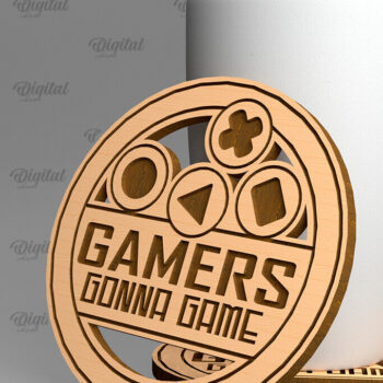 Intra απο ξύλο plywood 3mm-4mm πάχος - Πακέτο κοπής Laser Coasters Gamer Δίασταση 30x20 cm INTRAFABR-97729330 - Image 6