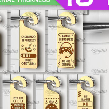 Intra απο ξύλο plywood 3mm-4mm πάχος - Gamer Door Hangers Πακέτο κοπής με λέιζερ Δίασταση 30x20 cm INTRAFABR-98202072 - Image 1