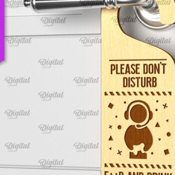 Intra απο ξύλο plywood 3mm-4mm πάχος - Gamer Door Hangers Πακέτο κοπής με λέιζερ Δίασταση 30x20 cm INTRAFABR-98202072 - Image 4