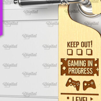 Intra απο ξύλο plywood 3mm-4mm πάχος - Gamer Door Hangers Πακέτο κοπής με λέιζερ Δίασταση 30x20 cm INTRAFABR-98202072 - Image 5