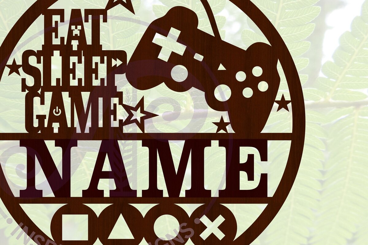 Intra απο ξύλο plywood 3mm-4mm πάχος -  αποκοπής  Sign Name Gamer Δίασταση 30x20 cm INTRAFABR-67324080